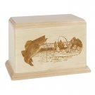 Wood Cremation Urn (Wooden Urns) - Maple Walleye Boat Fishing