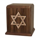 Wood Adult Cremation Urn (Wooden Urns) - Walnut Star of David