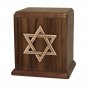 Wood Adult Cremation Urn (Wooden Urns) - Walnut Star of David
