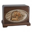 Wood Adult Cremation Urn (Wooden Urns) - Walnut Horse Hampton