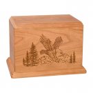 Wood Adult Cremation Urn (Wooden Urns) - Natural Cherry Eagle
