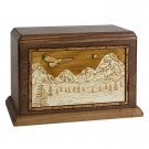 Wood Cremation Urn (Wooden Urns) - Walnut Mountain Splendor Hampton