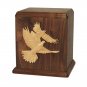 Wood Cremation Urn (Wooden Urns) - Walnut Doves