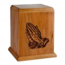 Wood Cremation Urn (Wooden Urns) - Mahogany Praying Hands