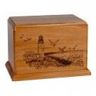 Wood Adult Cremation Urn (Wooden Urns) - Mahogany Lighthouse