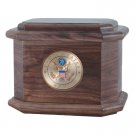 Wood Cremation Urn (Wooden Urns) - Walnut Diplomat Military
