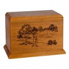 Wood Adult Cremation Urn (Wooden Urns) - Mahogany Golf