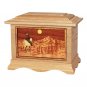 Wood Cremation Urn (Wooden Urns) - Oak Horse and Rider on Mountain Ambassador