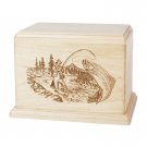 Wood Cremation Urn (Wooden Urns) - Maple Trout Stream Fishing