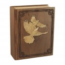 Wood Adult Cremation Urns - Walnut Book with Doves Urn