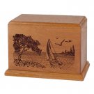 Wood Adult Cremation Urn (Wooden Urns) - Mahogany Soft Breezes