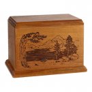 Wood Adult Cremation Urn (Wooden Urns) - Mahogany Mountain Lakes