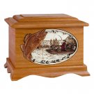 Wood Cremation Urn (Wooden Urns) - Mahogany Walleye Fishing Boat Ambassador