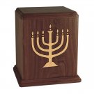 Wood Adult Cremation Urn (Wooden Urns) - Walnut Menorah