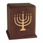 Wood Adult Cremation Urn (Wooden Urns) - Walnut Menorah
