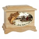 Wood Cremation Urn (Wooden Urns) - Oak Bass Fishing Boat Ambassador