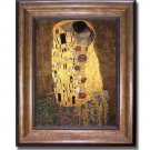 The Kiss by Gustave Klimt Premium Bronze-Gold Framed Canvas