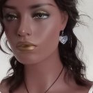 Heart Keychain Set Black and Glitter Personalized