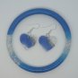 Heart Keychain Set Blue, Gray and Glitter Personalized