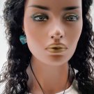 Heart Keychain Set Teal and Glitter Personalized