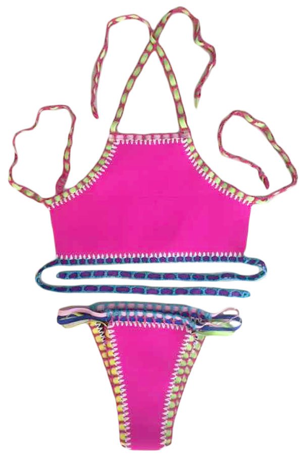 Rosy Handmade Crochet Neoprene Tankini Swimsuit