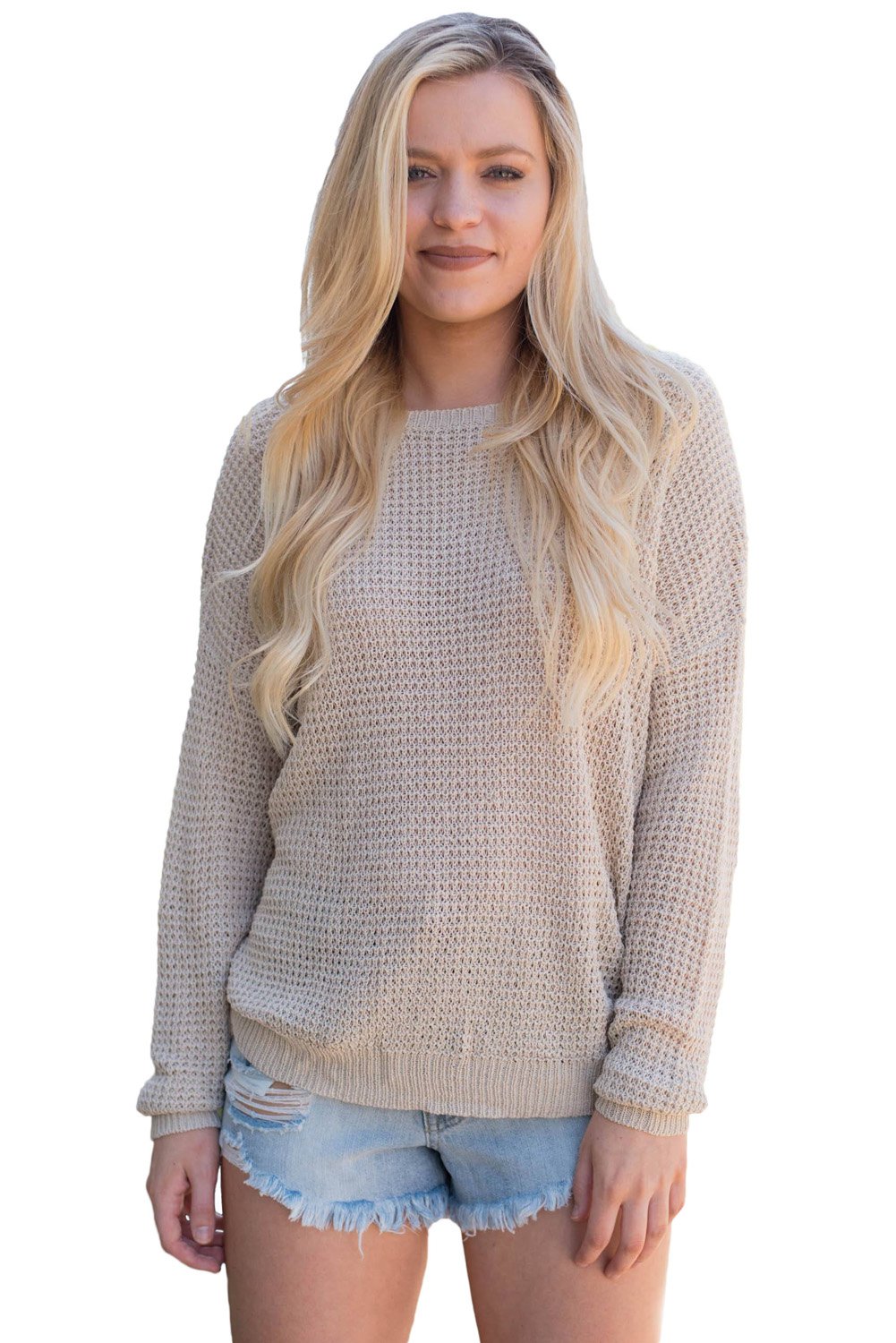 Aprioct Cross Back Hollow-out Sweater