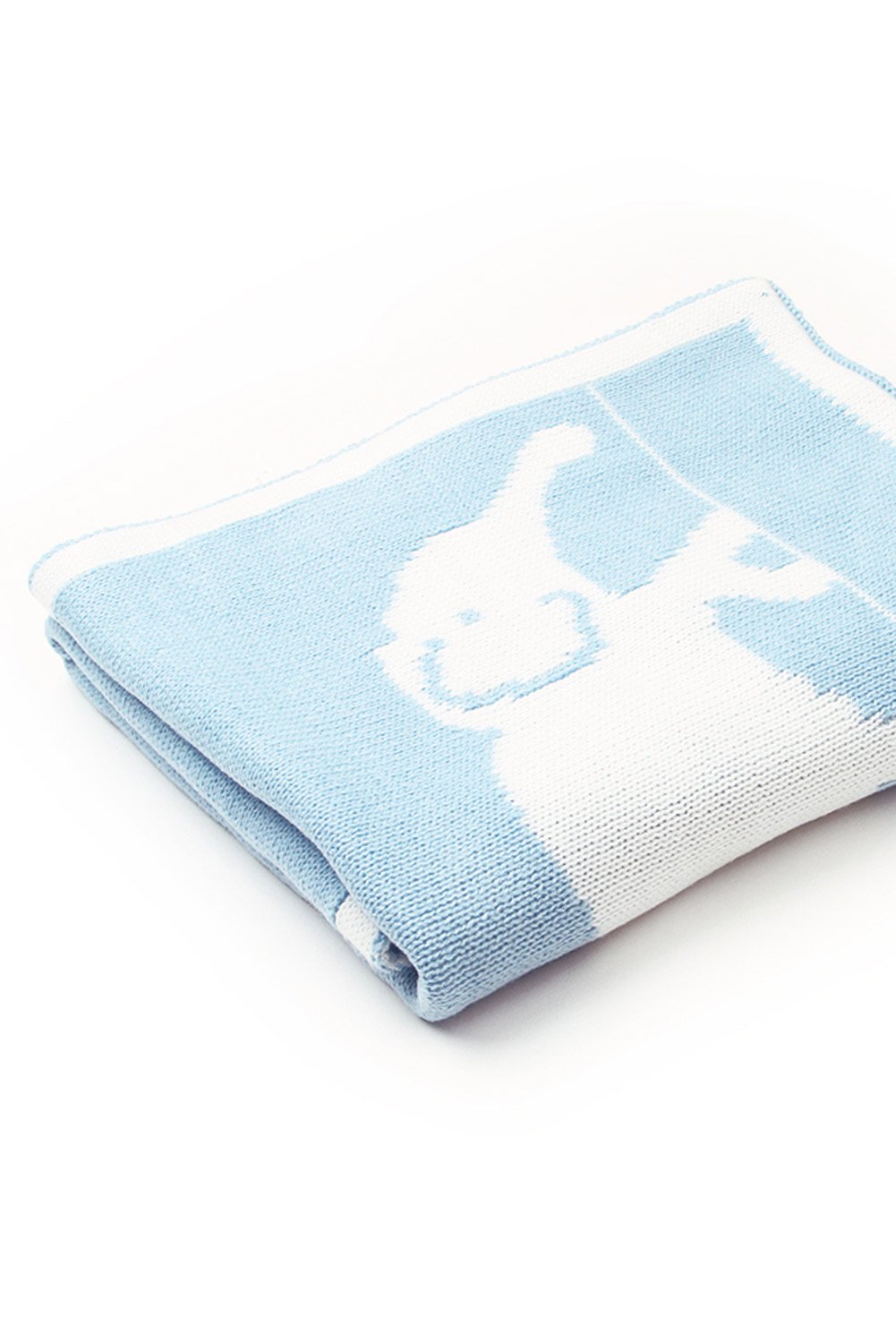 Light Blue Cute Elephant Pattern Baby Swaddle Blanket
