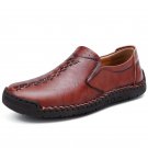 Men Hand Stitching Cowhide Leather Non Slip Soft Sole Business Casual Shoes