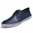 Cowhide Leather Breathable Hand Stitching Soft Sole Trendy Casual Court Shoes