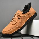 Microfiber Leather Breathable Hand Stitching Soft Sole Comfy Pure Color Shoes