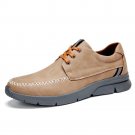 Men Stitching Microfiber Comfy Lace-up Business Casual Shoes