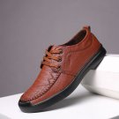 Men Comfy Stitching Microfiber Soft Lace Up Business Casual Shoes