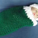 Christmas Newborn Baby Cocoon Sleepsack Swaddle Hat Set Handmade Green White