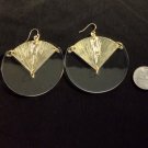 Clear and gold fashion earrings