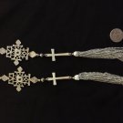 Extra long chains and cross fashion earrings