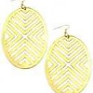 Gold oval stripe fashion earrings