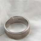 14kt White Gold Man's Wedding Band. The finish is a Brushed style