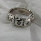 14kt White Gold Man's Wedding Band  made by Diamour Inc.
