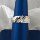 14kt White Gold Man's Wedding Band from Aura with 4 round Diamonds of .28ct