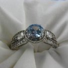 925 Sterling Silver Fashion Ring with a Blue Cubic Zirconium top stone