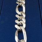 .925 Sterling Silver  Italian made Figaro Style 9" Bracelet
