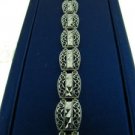 14kt White Gold  RCI Diamond Cut & Filagree Design  7" Bracelet