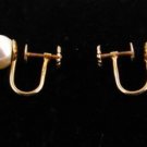 14kt Yellow Gold Cultured Pearl Screw Back Earrings