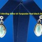 Turquoise and Sterling Silver Drop Style Post back Earrings