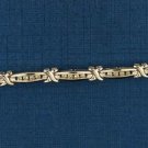 14kt Gold Rhodium Plated and Diamond Fancy Link Bracelet