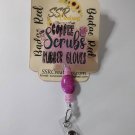 Handmade Coffee Scrubs Gloves Badge Reel Medical ID Holder with Beads Handmade Coffee Scrubs Gloves Badge Reel Medical ID Holder with Beads