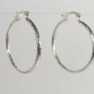 Italian Geniune Hallmark .925 Sterling Silver Round Small Drop Hoop Hinge Twist