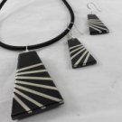 REVERSIBLE .925 SS Necklace Shepard Hook Earrings Pendant Santo Domingo F Corriz