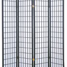 4 PANEL BLACK FINISH WOODEN SCREEN DIVIDER BRAND NEW