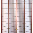 4 PANEL CHERRY FINISH WOODEN SCREEN DIVIDER BRAND NEW